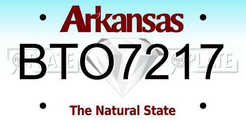 BTO7217 Arkansas License Plate