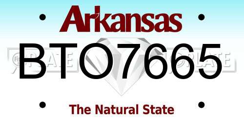 BTO7665 Arkansas License Plate