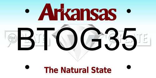 BTOG35 Arkansas License Plate