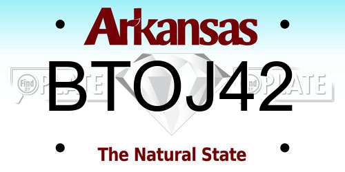 BTOJ42 Arkansas License Plate