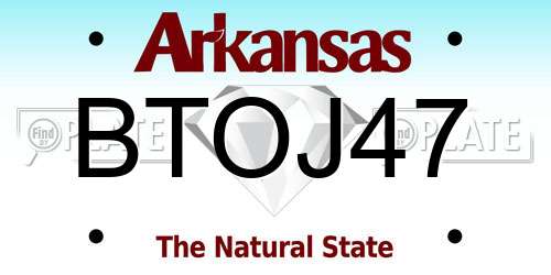 BTOJ47 Arkansas License Plate