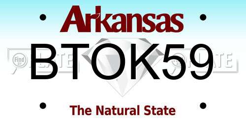 BTOK59 Arkansas License Plate
