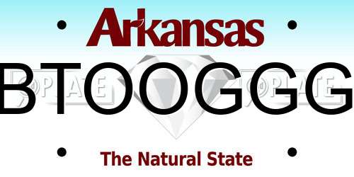 BTOOGGG Arkansas License Plate