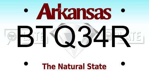 BTQ34R Arkansas License Plate