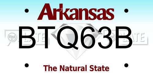 BTQ63B Arkansas License Plate