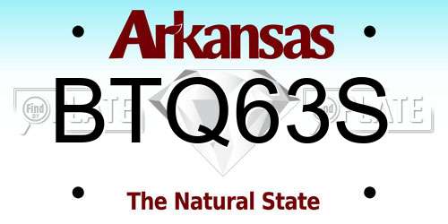 BTQ63S Arkansas License Plate