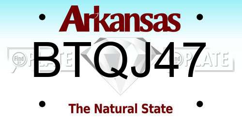 BTQJ47 Arkansas License Plate