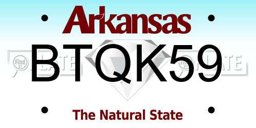 BTQK59 Arkansas License Plate