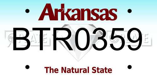 BTR0359 Arkansas License Plate
