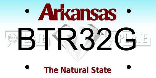 BTR32G Arkansas License Plate