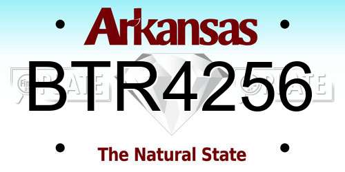BTR4256 Arkansas License Plate