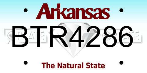 BTR4286 Arkansas License Plate