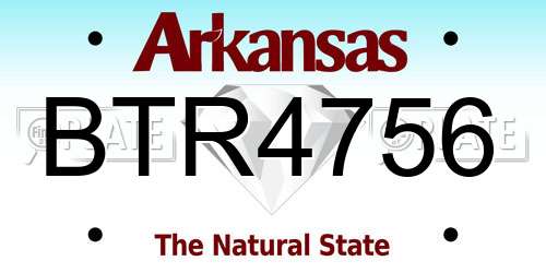 BTR4756 Arkansas License Plate