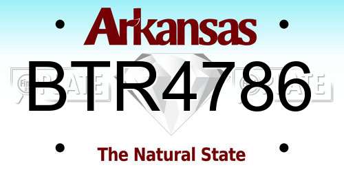 BTR4786 Arkansas License Plate
