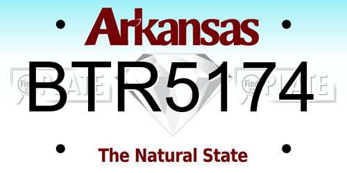 BTR5174 Arkansas License Plate