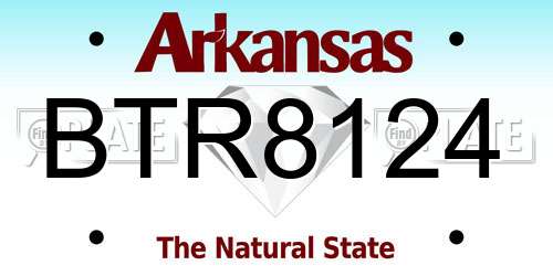 BTR8124 Arkansas License Plate