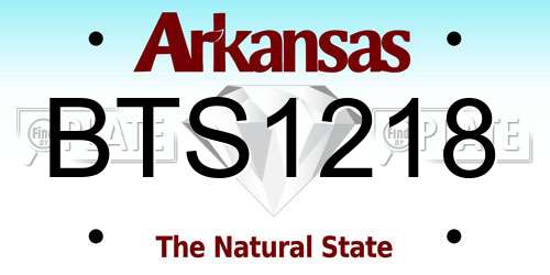 BTS1218 Arkansas License Plate