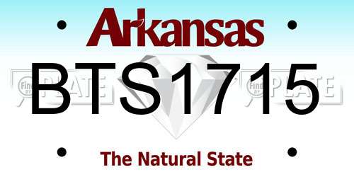 BTS1715 Arkansas License Plate