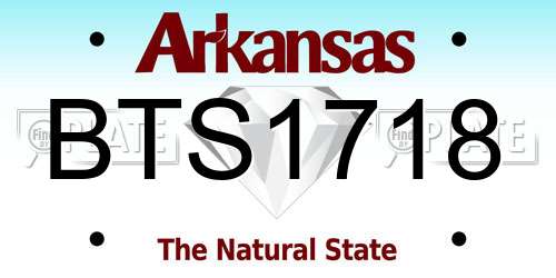 BTS1718 Arkansas License Plate