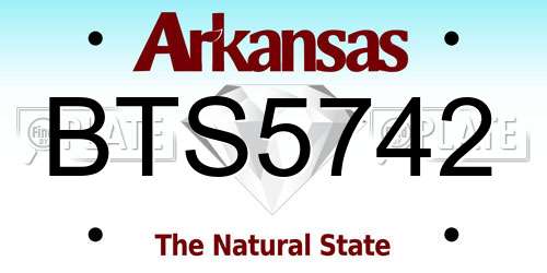 BTS5742 Arkansas License Plate