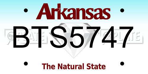 BTS5747 Arkansas License Plate
