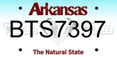 BTS7397 Arkansas License Plate