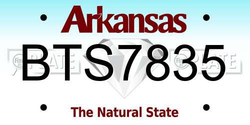 BTS7835 Arkansas License Plate