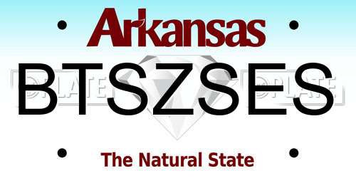 BTSZSES Arkansas License Plate
