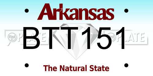 BTT151 Arkansas License Plate