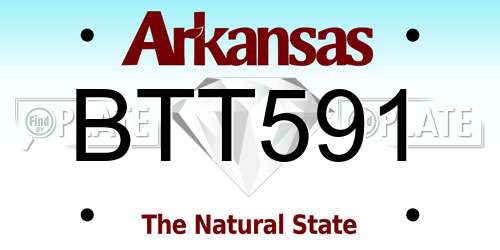 BTT591 Arkansas License Plate