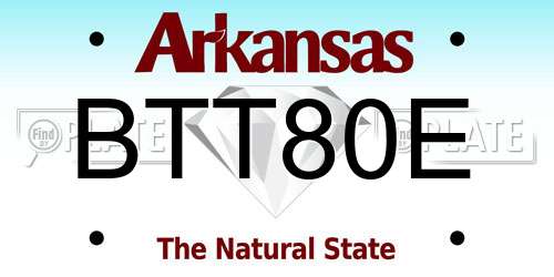 BTT80E Arkansas License Plate