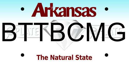 BTTBCMG Arkansas License Plate