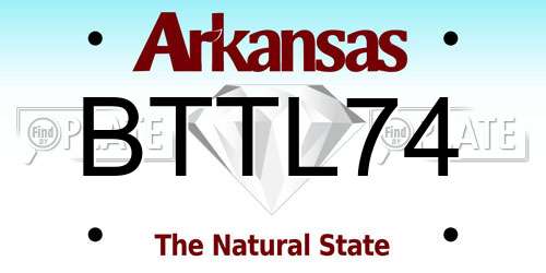 BTTL74 Arkansas License Plate