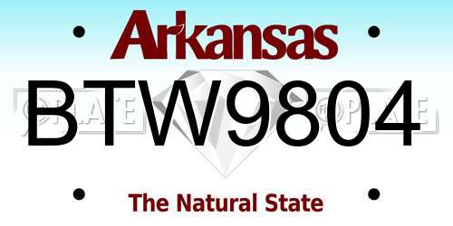 BTW9804 Arkansas License Plate