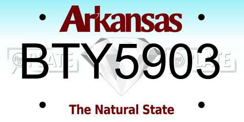 BTY5903 Arkansas License Plate