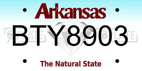 BTY8903 Arkansas License Plate