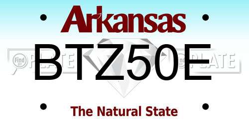 BTZ50E Arkansas License Plate