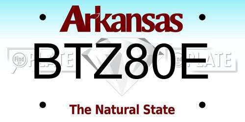 BTZ80E Arkansas License Plate