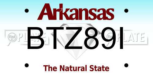 BTZ89I Arkansas License Plate