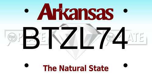 BTZL74 Arkansas License Plate