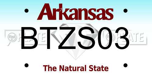 BTZS03 Arkansas License Plate