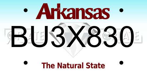 BU3X830 Arkansas License Plate
