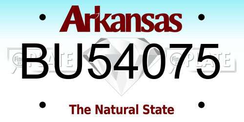 BU54075 Arkansas License Plate