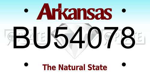 BU54078 Arkansas License Plate