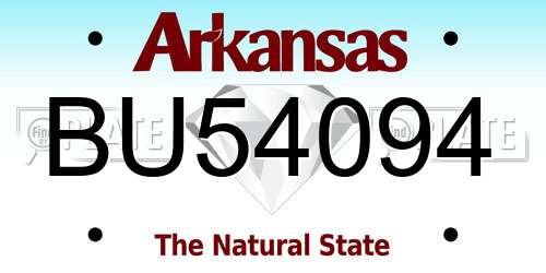 BU54094 Arkansas License Plate