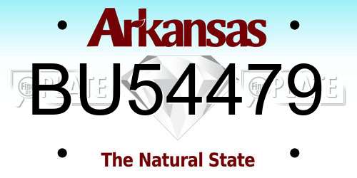 BU54479 Arkansas License Plate
