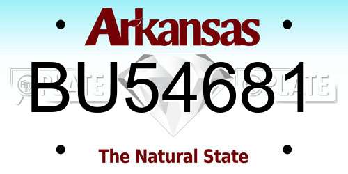 BU54681 Arkansas License Plate