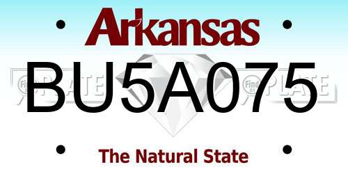 BU5A075 Arkansas License Plate