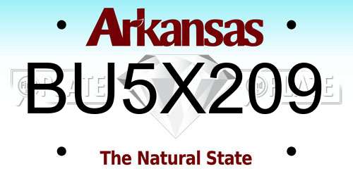 BU5X209 Arkansas License Plate