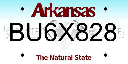 BU6X828 Arkansas License Plate